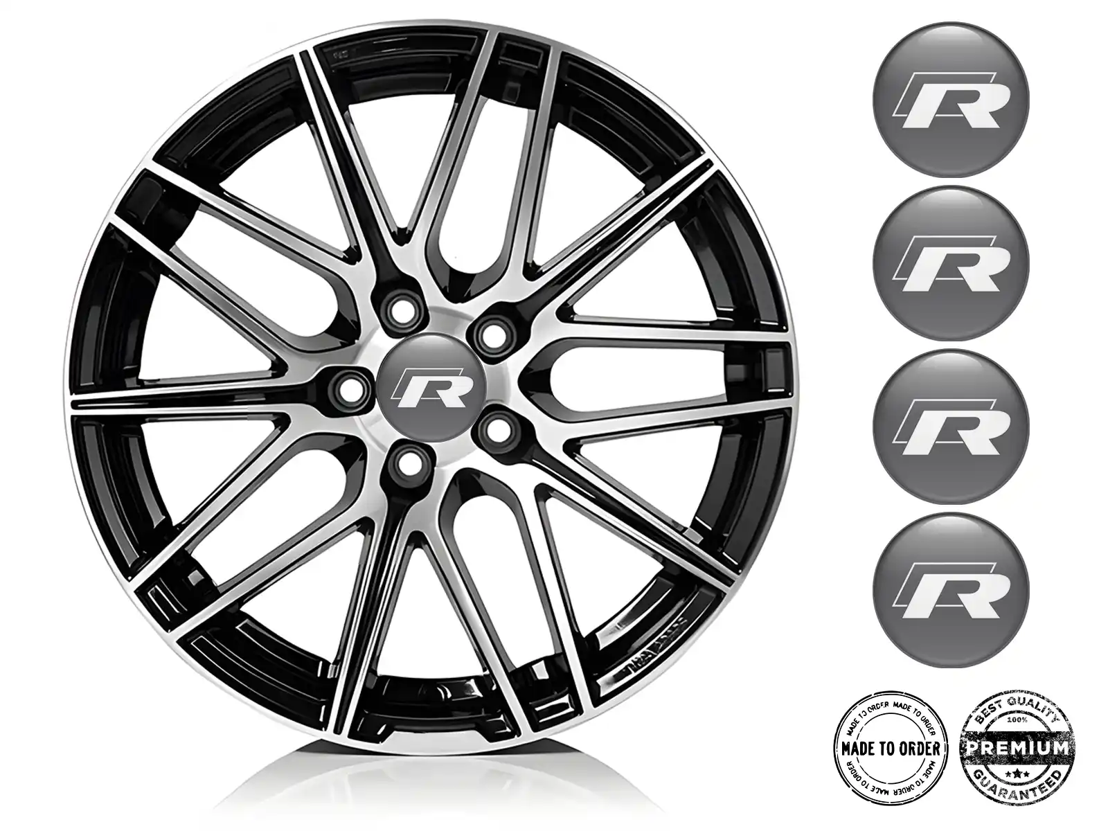 VW Pegatinas Resina Bombadas Logos de Rueda Elegante